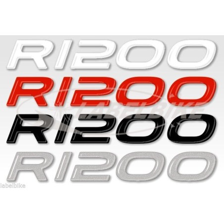 2 ADESIVI in RESINA GEL SCRITTE R1200 compatibili per MOTO BMW GS - Stickers 3D